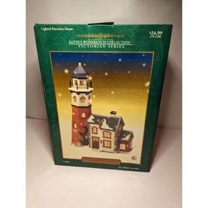 Santas Workbench Victorian Series Cape May Lighthouse Lighted Christmas VNTG 98